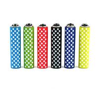 Clipper Lot de 6 Mini Allumeuse avec Étui - Pois en Métal, Moderne, Multicolore