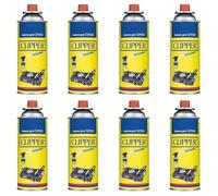 Clipper Lot de 8 cartouches de gaz universelles de 400 ml pour appareils à feu | Valve GLP250 | gaz de camping, poêles, chalumeaux et cuisinières à gaz