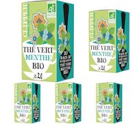 Clipper Natural, Fair and Delicious - Thé Vert Bio Menthe - Marrakech - Issu du Commerce Équitable - 20 sachets de Thé Bio - 5 paquet