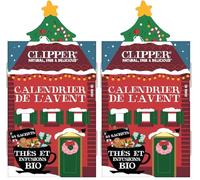 Clipper Natural, Fair & Delicious - Calendrier de l’Avent Thés et Infusions Bio - Assortiment Gourmand 24 Sachets Non Blanchis - Idée Cadeau - 45 g (Lot de 2)