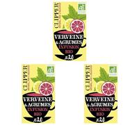 Clipper Natural, Fair & Delicious - Infusion Verveine Agrumes - Issu du Commerce Équitable - 20 sachets d'Infusion - 3 paquet