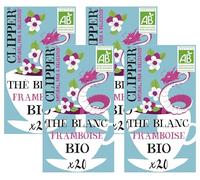 Clipper Natural, Fair & Delicious Thé Blanc Framboise 34 g (Lot de 4)