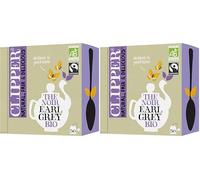 CLIPPER Natural, Fair & Delicious - Thé Noir Bio - Earl Grey - Issu du Commerce Équitable - 50 sachets de Thé Bio - 2 paquet