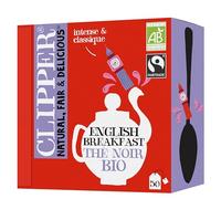 CLIPPER Natural, Fair & Delicious- Thé Noir Bio - English Breakfast - Mélange d’Assam Corsé et Ceylan Délicat - 50 sachets - 1 paquet