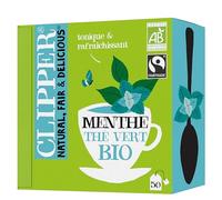 CLIPPER Natural, Fair & Delicious - Thé Vert Menthe Bio - 50 sachets de Thé Bio - 1 paquet