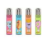 CLIPPER Nouveau Collection Grand Modèle Briquet Rechargeable Clipper Food For Thought Contenu de l'envoi 4 Clipper