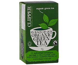 Clipper Organic Green Tea Fairtrade Light and Refreshing Teabags Ref A06744 [Pack 25]