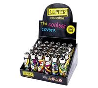 Clipper PVC Cover Weed Fun Housse - Limited Gas Bong Briquet Pipe jetable Boîte métal (Hippie Rhythm)