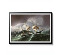 Clipper Ship Warner Round Cape Horn par James Buttersworth, bateau maritime, vague de mer, voile, tempête, nuage, poster de peinture vintage, 1851, archivage mat, A4 (encadré) - 29,7 x 21 cm