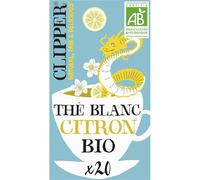 CLIPPER - Thé Blanc Bio au Citron, Saveur Fraîche et Légère pour une Pause Détente (20 sachets, 34g) - Le lot de 4