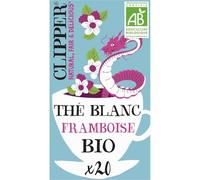 CLIPPER - Thé blanc Bio délicatement parfumé à la Framboise, Infusion fruitée et légère (20 sachets) - Le Lot De 4