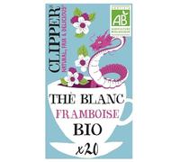 Clipper - Thé Blanc Framboise Bio 34g - Infusion Bio aux Notes Douces et Fruitées - Idéal pour une Alimentation Équilibrée - Lot De 4