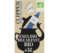 CLIPPER - Thé Noir Bio English Breakfast, Saveur Intense et Riche, Sachets Pratiques (20 unités) - Le lot de 3