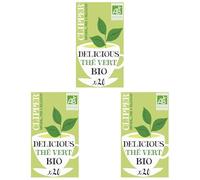 CLIPPER - Thé Vert Bio - 20 sachets de Thé Bio- 3 paquet