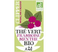 CLIPPER - Thé Vert Bio à la Framboise et Menthe, Saveur Fraîche et Fruitée (20 Sachets) - Le lot de 4