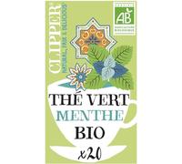 CLIPPER - Thé Vert Bio à La Menthe, Raffraîchissant Aromatique, 20 Sachets - Lot De 3
