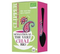 CLIPPER - Thé Vert Bio Chaï - Thé Vert + Épices - 20 sachets de Thé Bio - 1 paquet- 40g