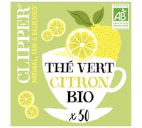 CLIPPER - Thé Vert Bio Saveur Citron Rafraîchissante, Arôme Naturel et Léger (50 Sachets) - Le Lot De 3