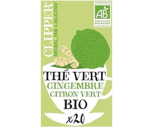 Clipper Thé Vert Citron Vert Gingembre Bio 35g | Infusion Détox Fraîcheur Naturelle - Épicerie Diététique Gourmande - Le Lot De 3