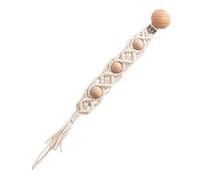 clipporte-sucette - clipen bois avec corde en coton, design tressé bohème flexible | Accessoire pour bébé pour tétine, biberon, anneau de dentition, poussette, berceau, voyage pour bébé, crèche, usa