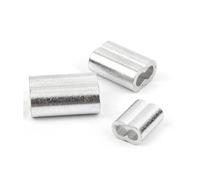 Clips à boucle serti en aluminium, Embouts de fil à double trou en aluminium en forme de 8, argent, paquet de plusieurs tailles(M2.5)