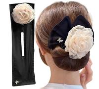 Clips à friser paresseux - Fabric Hair Bun Maker, Big Flower Twist Hair Curler | Lazy Hair Curler Camellia Ball Tête Bow Barrette, Ladies Épingle à Cheveux Féminine Accessoire Rouleau pour Débutants