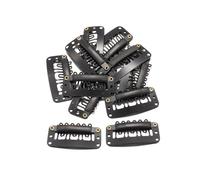 Clips à pression en forme de U, 50 pièces/lot, style plat fixe for Extensions de perruques, outil arrière en Silicone, accessoires en métal 32mm, peigne for femmes(Black 32mm)