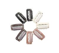 Clips à pression en forme de U, 50 pièces/lot, style plat fixe for Extensions de perruques, outil arrière en Silicone, accessoires en métal 32mm, peigne for femmes(Black 28mm)