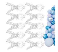 Clips ballons - 9 x 2,5 cm transparents résistants | 10 pièces de clips en ABS pour décorations de guirlande de ballons | idéal pour les anniversaires, les mariages, le bricolage et l'étude