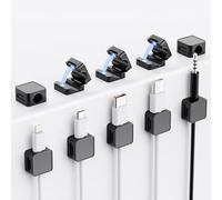 Clips Câble 10 Pack, Organisateur Câble Magnetique, Organisateur de Câble avec Auto-adhésifs, Magnetic Cable Clips, Support Cable pour Maison, Bureau Cable Management