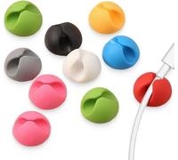 Clips Câble,10 Pièces Cable Management,Support Cable Bureau,Range Cable en Silicone,Accessoire Bureau pour Câbles de Chargeur/Souris/Écouteur/Téléphone