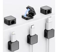 Clips Câble, Organisateur Câble Magnetique, Organisateur de Câble avec Auto-adhésifs, Magnetic Cable Clips, Support Cable pour Maison, Bureau Cable Management (6 Pack)