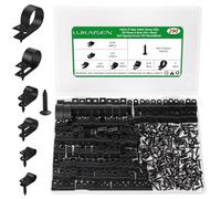 Clips Câbles, 290Pièces Attache Cable Rangement de Cable Fixation Management, Gestion Clips Durable Avec Vis M4 pour TV, Câble Ethernet, Maison, Bureau(Noir)-4.76mm/6.35mm/9.53mm/12.7mm/19mm/25.40mm
