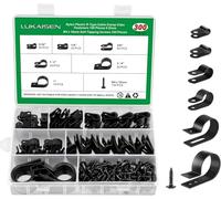 Clips Câbles, 300 Pièces Attache Cable Rangement de Cable Fixation Management, Gestion Clips Durable Avec Vis M4 pour TV, Câble Ethernet, Maison, Bureau(Noir)
