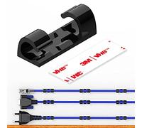 Clips Câbles Adhésifs Rangement de Câbles, XIAOXI Gestion de Câble Support Organiseur de Fils Electriques pour Cordon dans la Voiture, la Maison ou le Bureau - Lot de 20 (Noir)