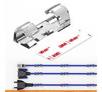 Clips Câbles Adhésifs Rangement de Câbles, XIAOXI Gestion de Câble Support Organiseur de Fils Electriques pour Cordon dans la Voiture, la Maison ou le Bureau - Lot de 20 (Transparent)