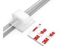 Clips Câbles Adhésifs Rangement de Câbles, XIAOXI R Forme Gestion de Câble Support Organiseur de Fils Electriques pour Cordon dans la Voiture, la Maison ou Le Bureau - Lot de 40 (Blanc)