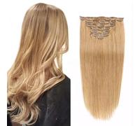 Clips dans les extensions de cheveux vrais cheveux humains, 7 pcs ensemble clip dans les extensions de cheveux, Remy Human Clip dans les extensions de cheveux pour les femmes, #16,14inch (35cm) 70g