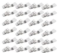 Clips de Badge en métal de 50 pièces, Clips de Badge en métal avec Sangles en PVC Transparent pour Cartes d'identité et Porte-Badges, étiquettes de nom, Badges de Travail