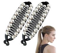 Clips de banane pour femmes, clip de banane cheveux épais | Double Banana Claw Clips Barrette Ponytail Cartails,2x Barrette non glissée, accessoires de style classiques pour la coiffure épaisse et bou