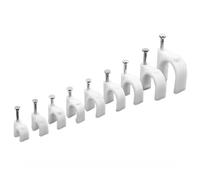 Clips de câble 100 pièces pinces gestion fil en acier blanc 4-12mm pince à ongles circulaire for l'organisation des câbles(8mm 100pcs)