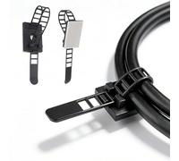 Clips de câble adhésif avec base 3M, support réglable pour gestion et organisation des câbles, serre-câbles auto-adhésif pour bureau, maison, voiture et bureau - 50 pièces