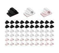 Clips De Câble En Plastique 60 Pièces, Organisateur De Câbles De Données De Bureau, Support De Câble, Clips De Câble Auto-Adhésifs, Fournitures Pour La Maison Et Le Bureau