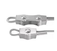 Clips de câble métallique à boulon M2-M10, serre-câbles à double boulon | Serre-câble en acier inoxydable 304 for câble métallique de 1,5 à 8 mm(2pcs M6 single bolt(for 5mm rope))