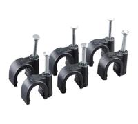 Clips de câble muraux en plastique et acier | Gestion des fils électriques noirs de 4,6,7,8,9,10,12,14 millimètres : serre-câbles(10mm Black)