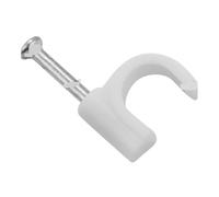 Clips de câble Ronds 300 agrafes for câbles, fixation murale, clous, 7 mm, blanc