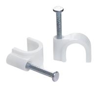 Clips de câble ronds for la gestion des fils, 100 pièces, 4-10mm | Serre-câbles en plastique avec clous en acier for organisateur de cordon électrique(8mm 100PCS)