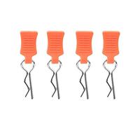 Tbest RC Corps Clips Bent Springy R Pins, 1/8 1/10 1/12 RC Body Clips R Pins + Kit de Support de Fixation RC Modèle Bent Body Clip Accessoire(Orange)