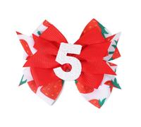 Clips de cheveux a la fraise a arc - filles 5e anniversaire decoration de fete Berry Sweet 5th Birthding Bow Clips Sweet Girls Red Bow Hair Acces