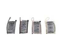 Clips de cheveux de banane vintage 20 dents Stretch Clincher peigne pour les femmes en queue de cheval de cheveux ondulée épais bouclé 4pcs ensemble brun clair jaune brun foncé